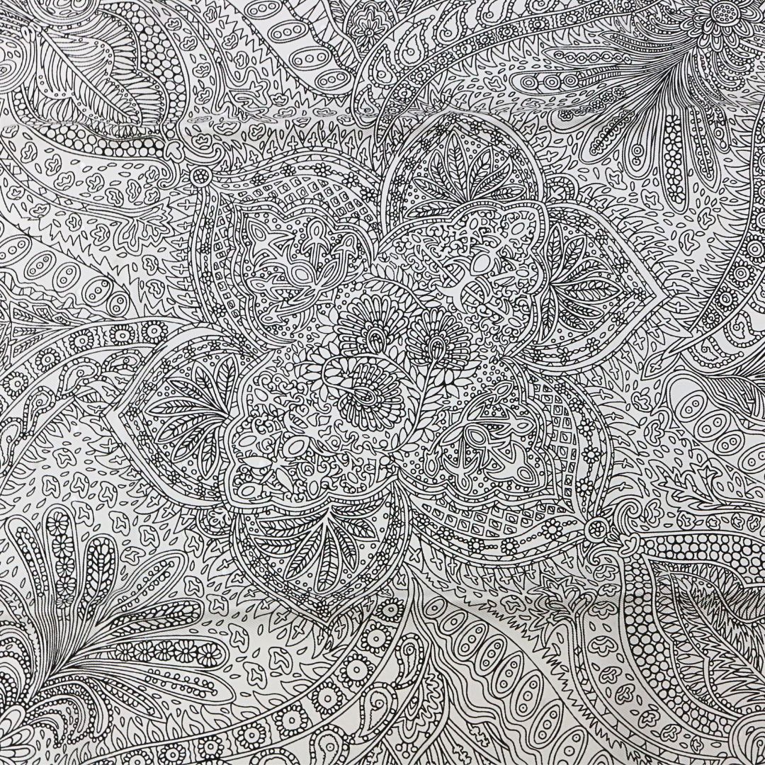 HERMES エルメス カレ 55 マハラニの庭 ブラン|ノワール|ルージュ シルク ユニセックス ♥品 WA-00011