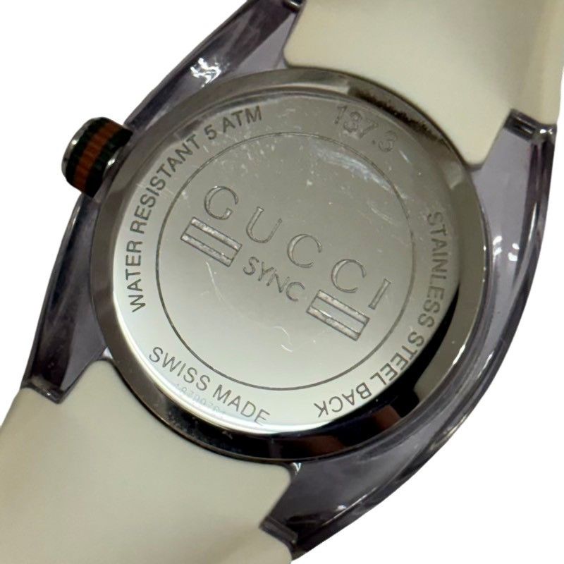 GUCCI グッチ SYNC シンク 137.3 腕時計 レディース クオーツ シルバー文字盤 動作品 腕時計(クォーツ) 腕時計(アナログ)