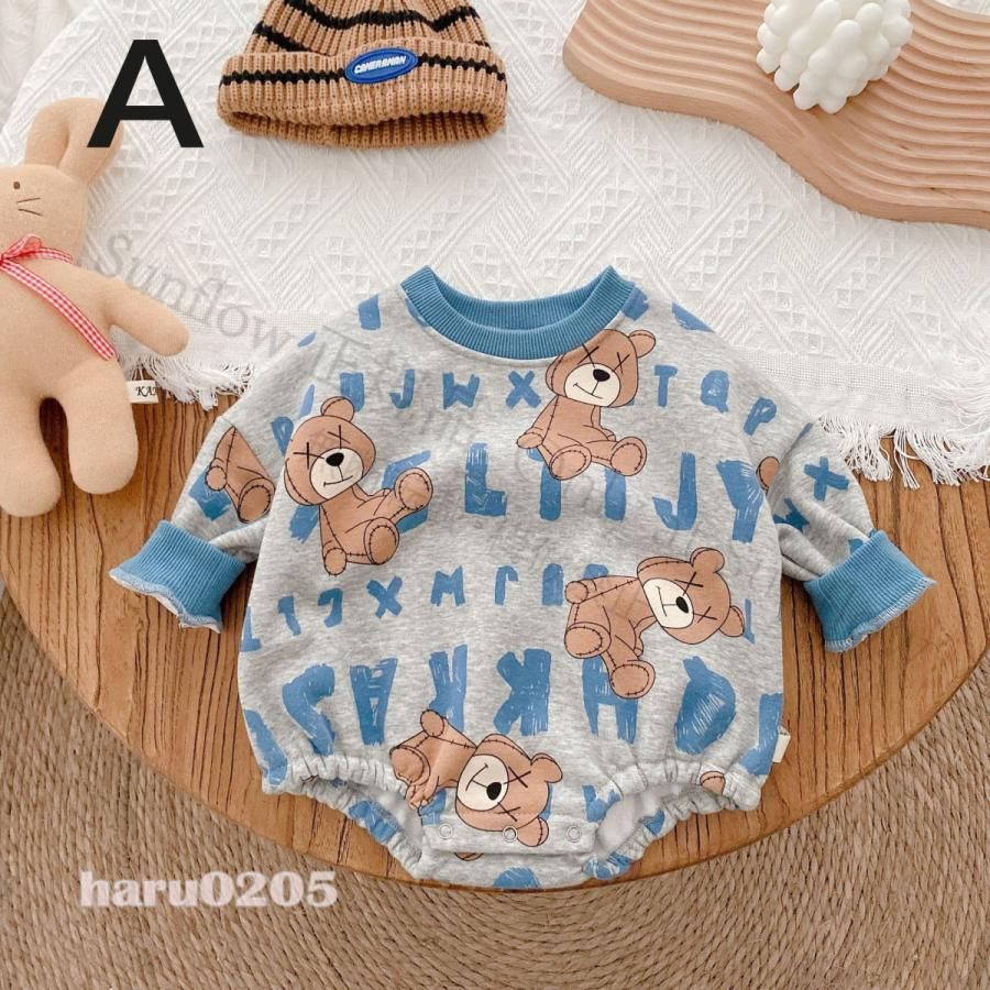 新品未使用 ベビー服 男の子 ロンパース 子供服 長袖 可愛い カバーオール 綿 コットン クマ柄 裏起毛 暖かい 0-2歳 赤ちゃん 新生児 冬服 お出掛け服 出産祝い ギフト CQPZH1219Q151  赤ちゃん くま ロンパース 原産国 製造国中国
