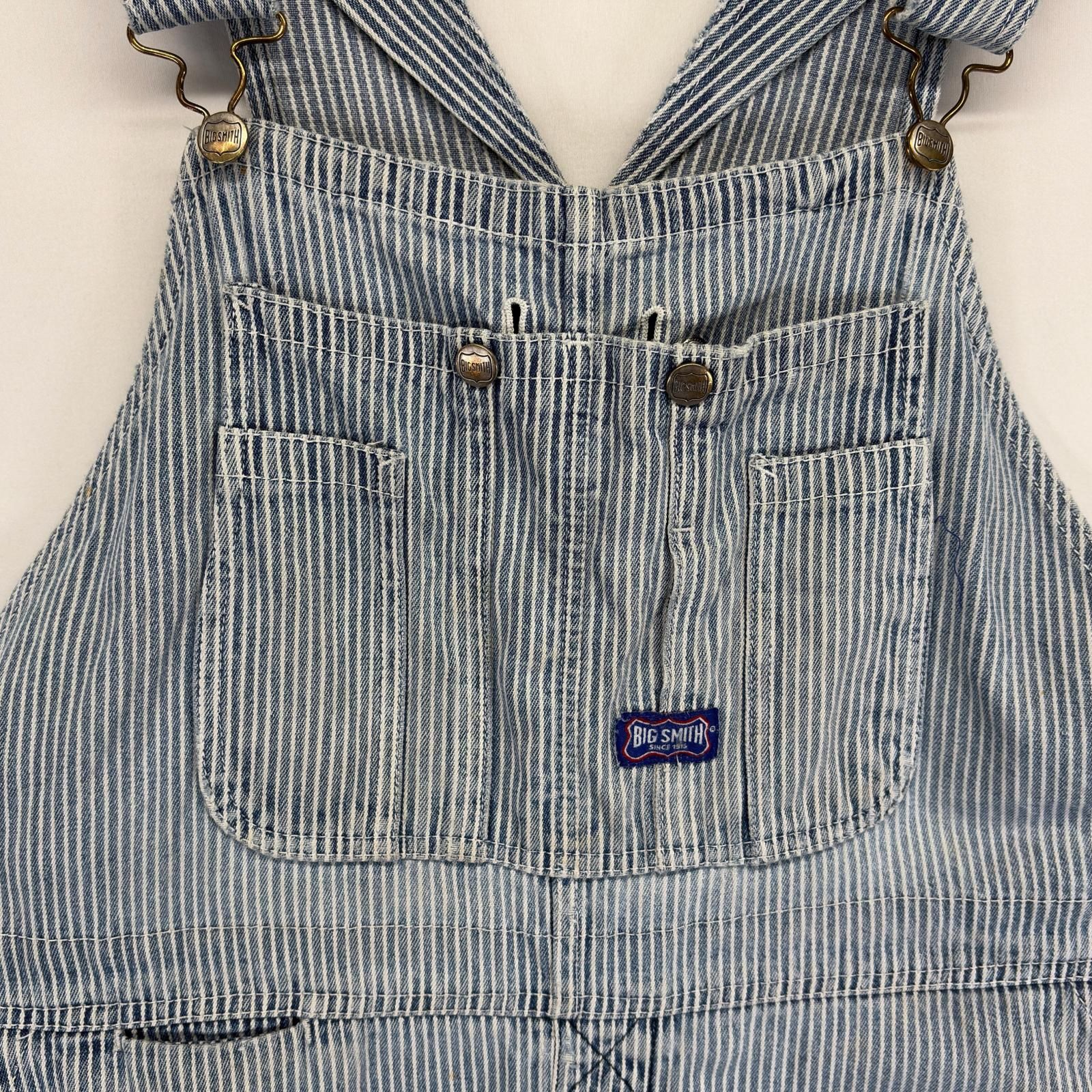 古着 ビッグスミス Big Smith オーバーオール ヒッコリー ワンポイント