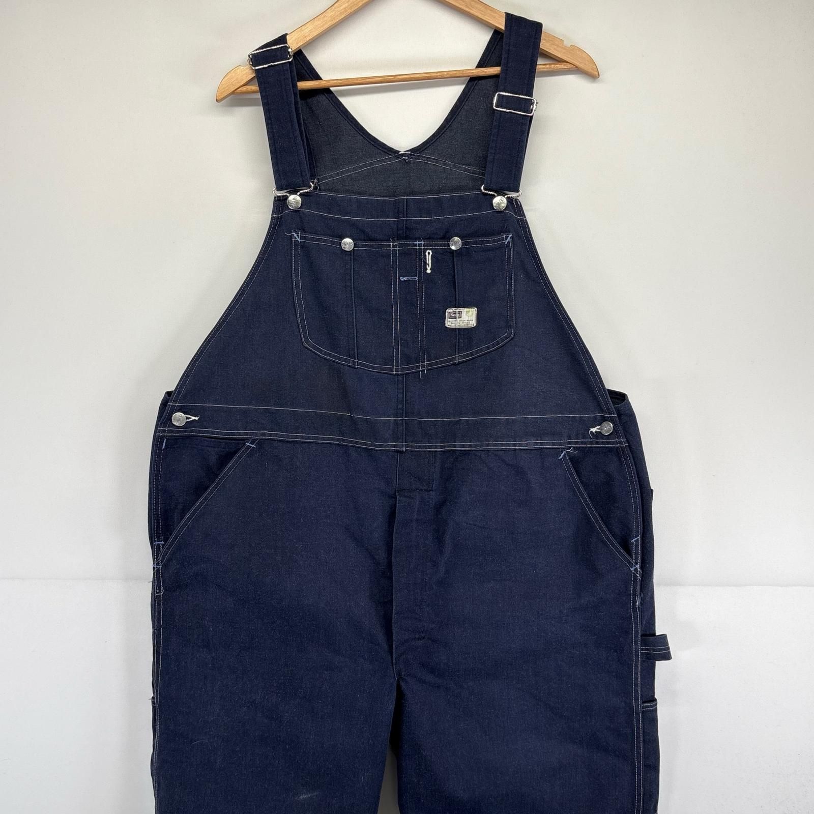 古着 60 s 60年代 ヴィンテージ シアーズ Sears オーバーオール デニム ワーク UNION MADE ポケット ネイビー メンズ