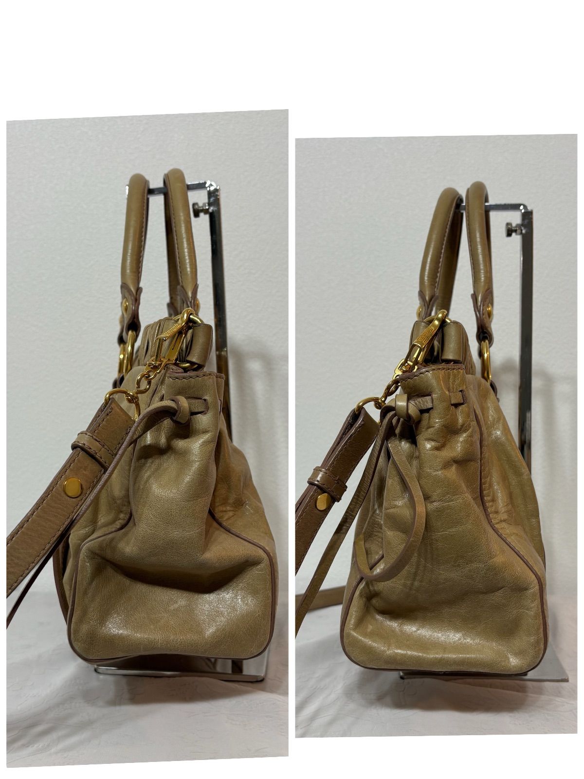 Miu Miu Vitello Lux Hand Bag 2way ヴィッテロルクス ハンドバッグ