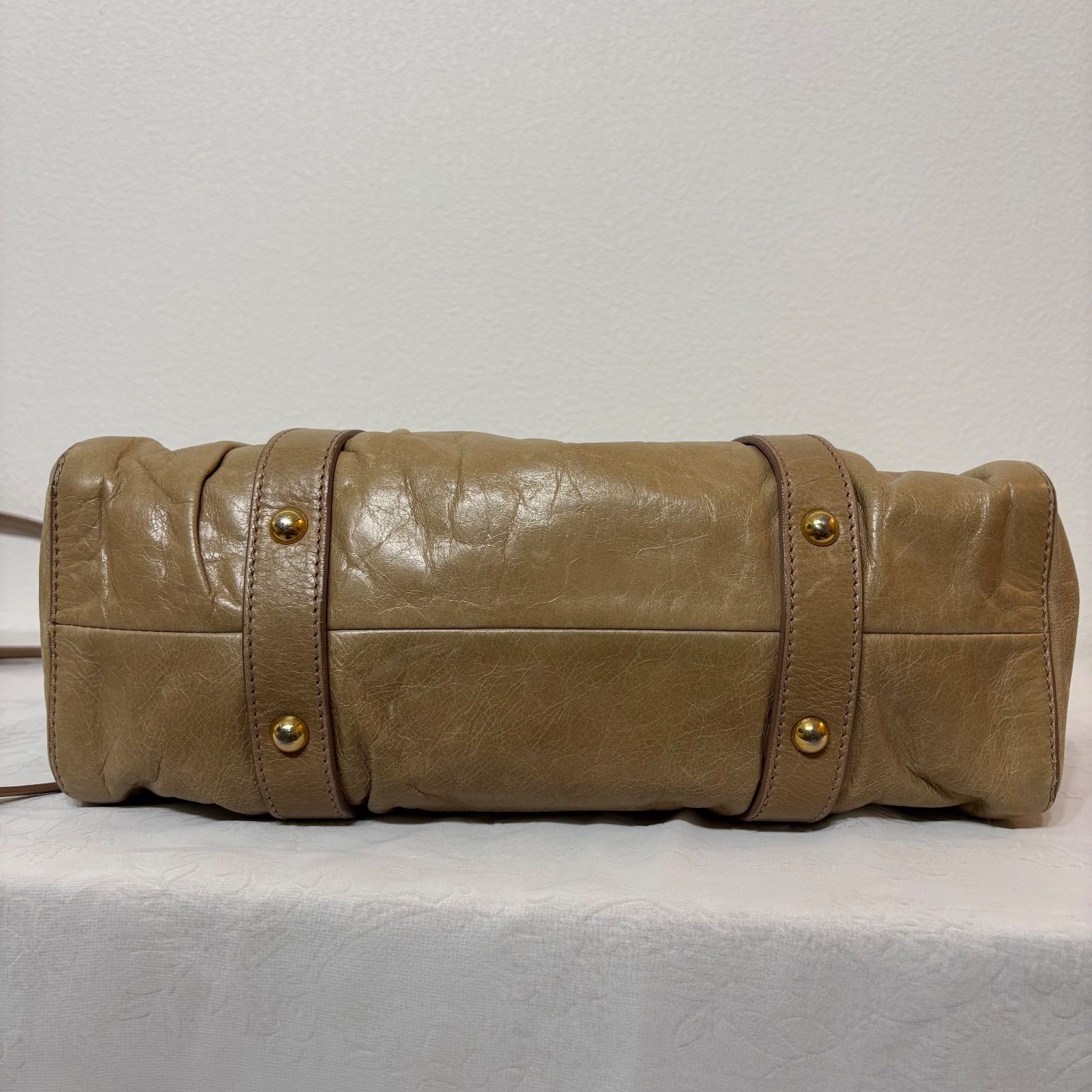 Miu Miu Vitello Lux Hand Bag 2way ヴィッテロルクス ハンドバッグ