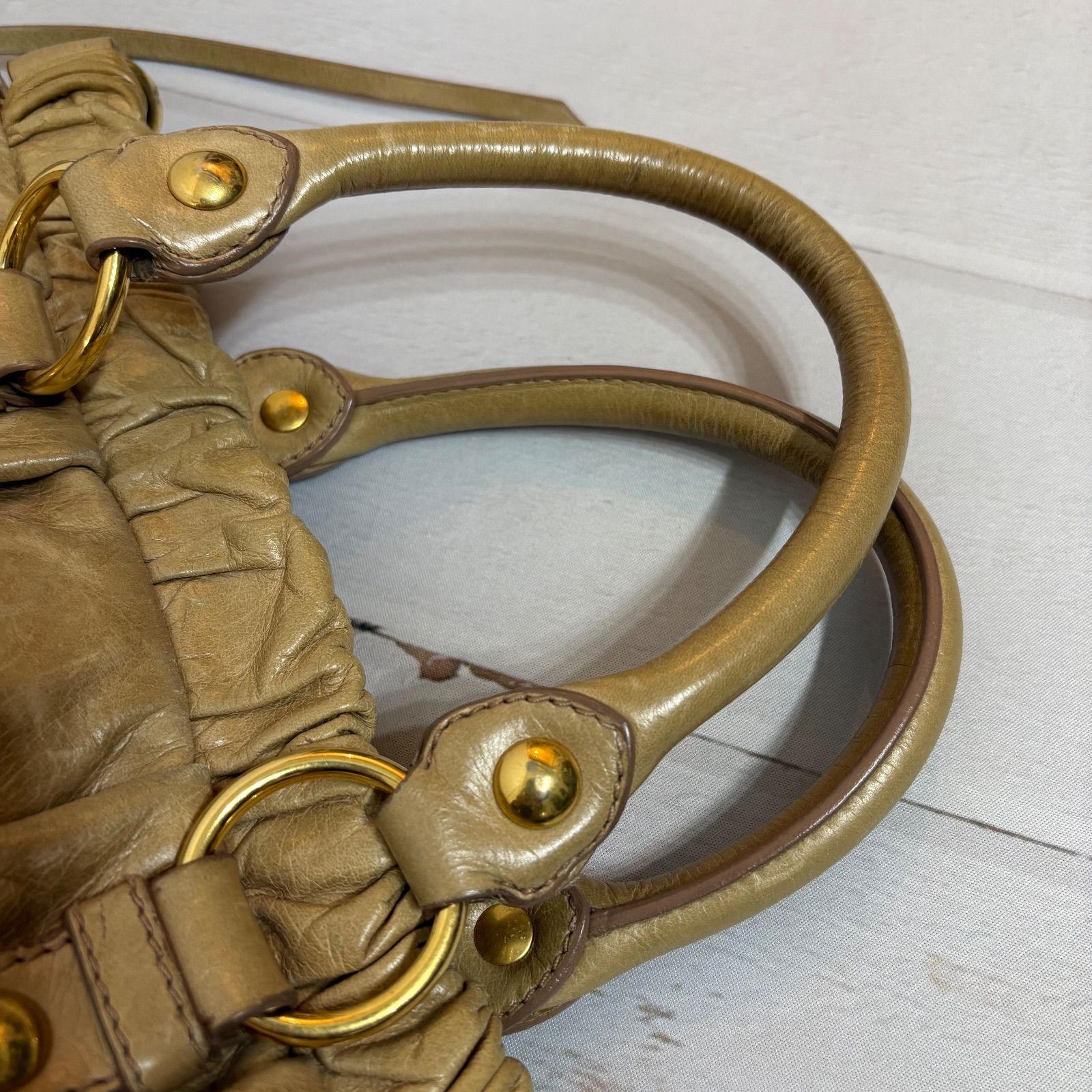 Miu Miu Vitello Lux Hand Bag 2way ヴィッテロルクス ハンドバッグ