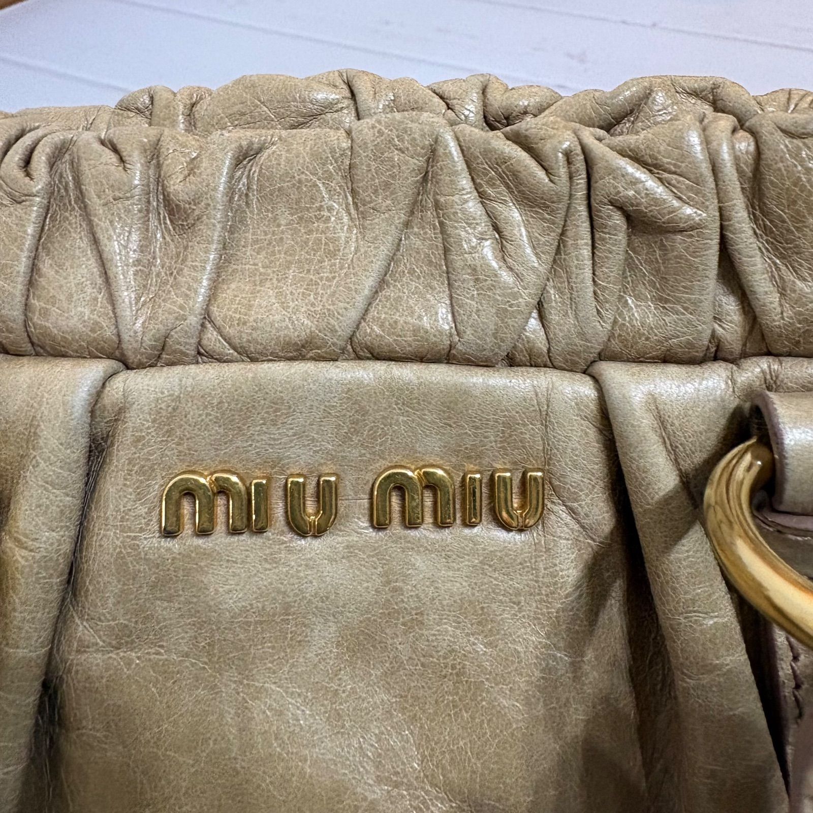 Miu Miu Vitello Lux Hand Bag 2way ヴィッテロルクス ハンドバッグ