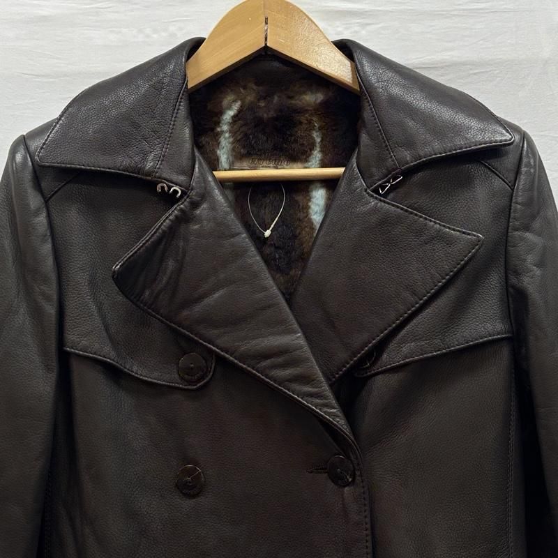 古着 errenno エレーノ 本革 レザー ファーライナー ロング丈 トレンチ コート レディース 42 ISItems