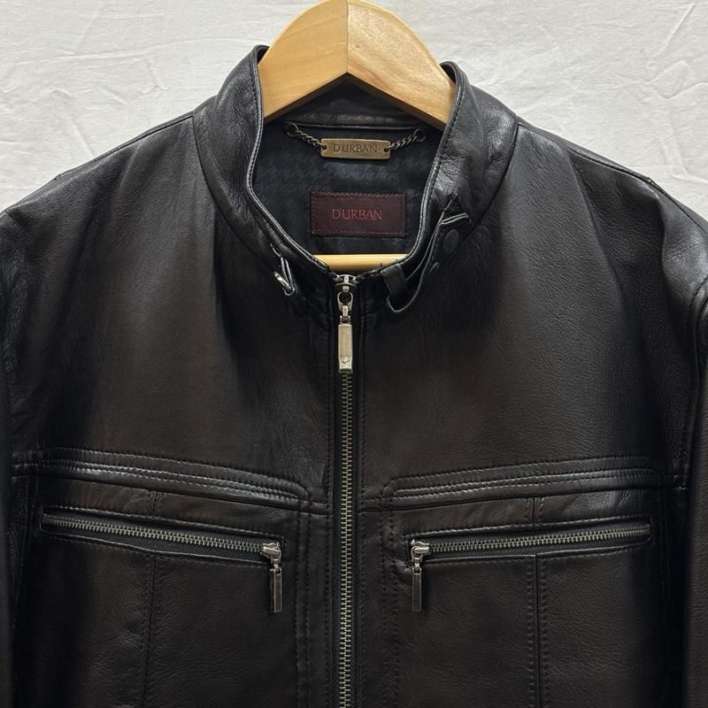 ダーバン 羊革 ラムレザー スタンドカラー シングル ライダース