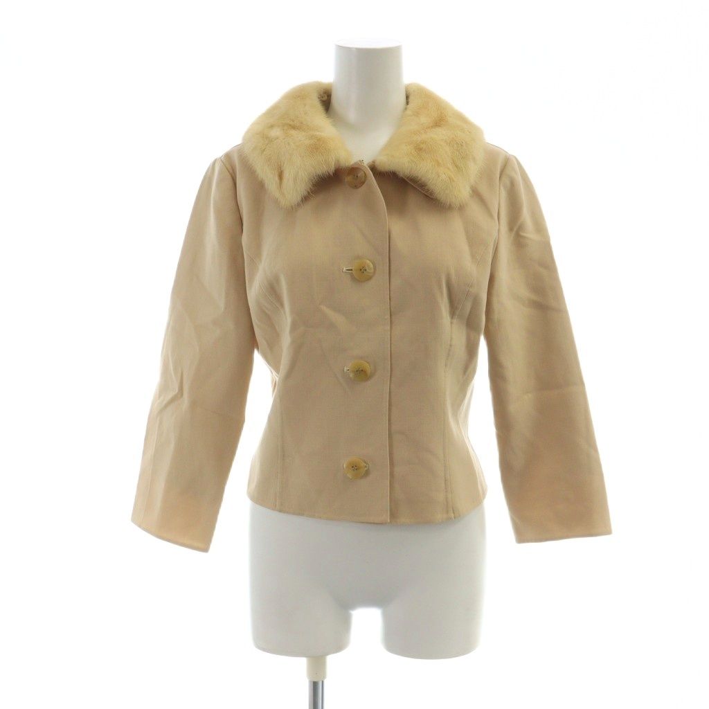 フォクシー FOXEY ステンカラージャケット 長袖 シングル ミンクファー