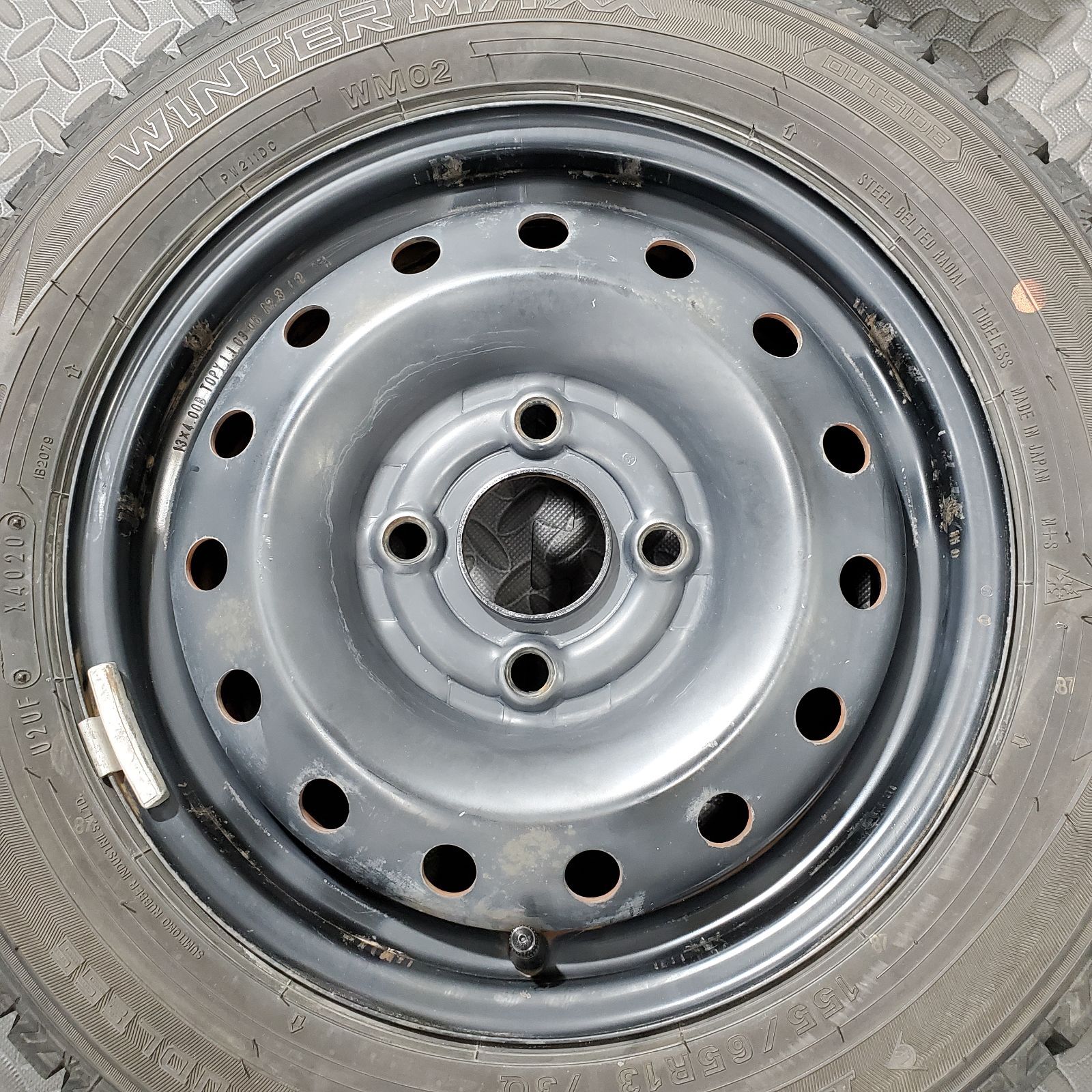 【3370】21年 155/65R13 DL EC202 ライフ ゼスト ザッツ 20年製 155/65R13 ダンロップ ウィンターマックス WM02 ホンダ ライフ