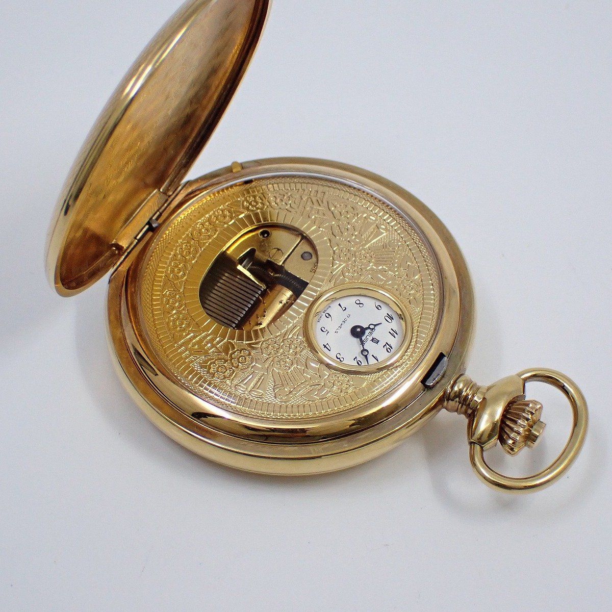 REUGE MUSIC リュージュ オルゴール付 手巻き 懐中時計 ハンターケース