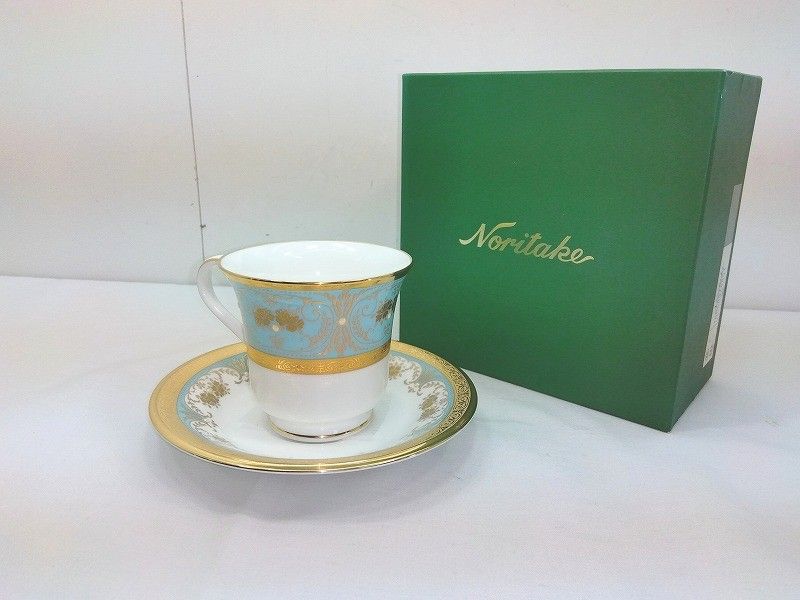 s 25 g-A 868 k Noritake ノリタケ ジョージアンターコイズ アメリカン カップ＆ソーサー 1客