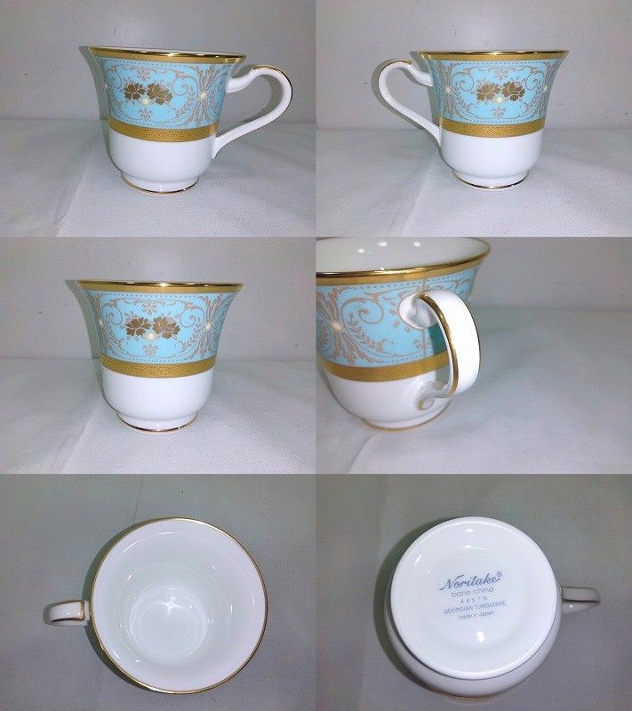 s 25 g-A 868 k Noritake ノリタケ ジョージアンターコイズ アメリカン カップ＆ソーサー 1客