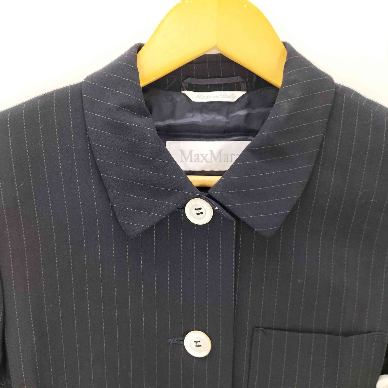 マックスマーラ MAX MARA イタリア製 白タグ ピンストライプ 肩パッド