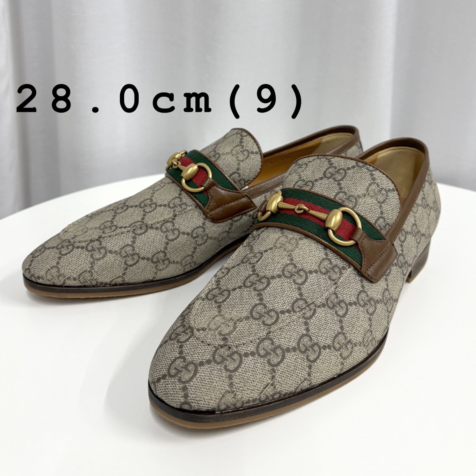 GUCCI 28.0 cm ローファー メンズ GG ホースビット