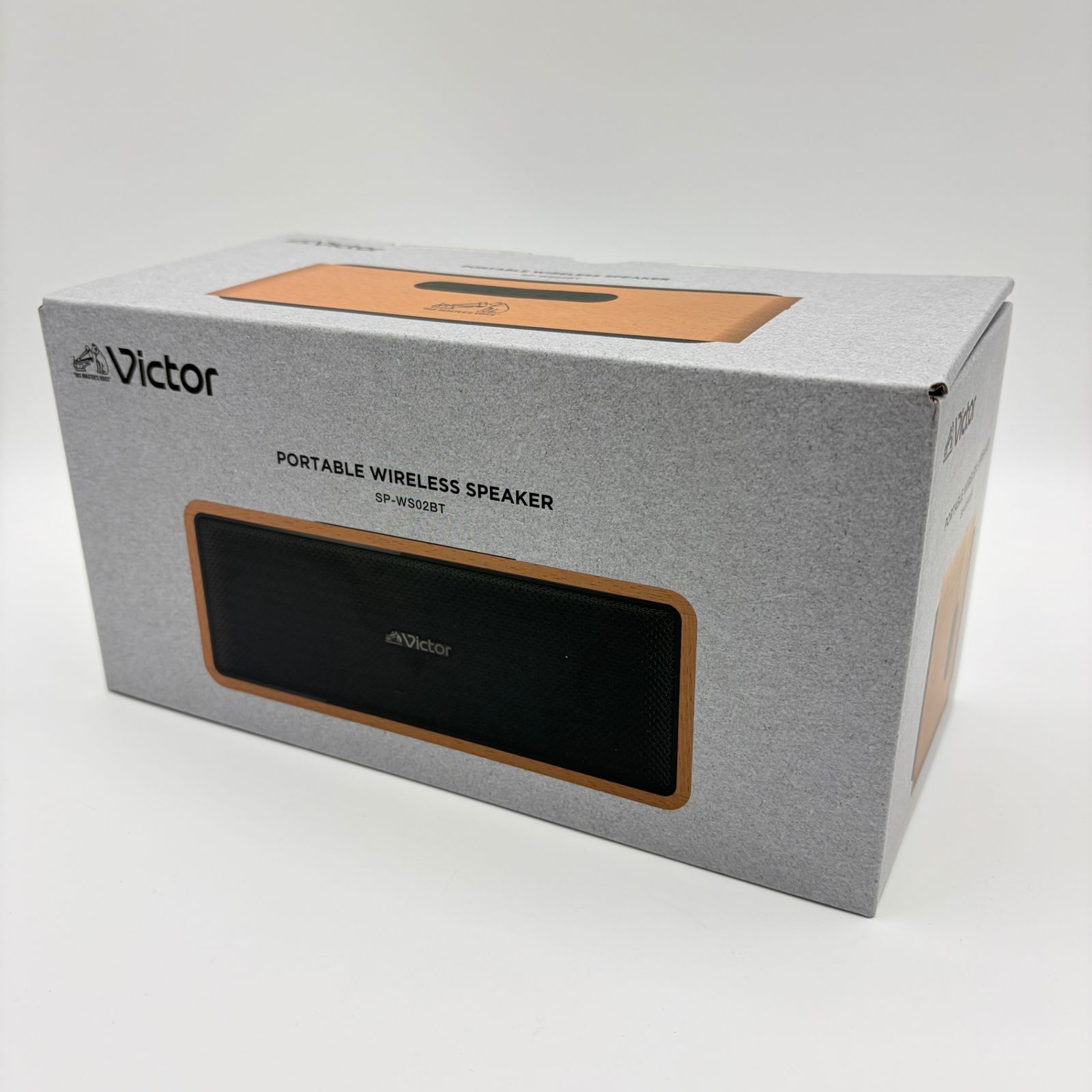 Victor ビクター ポータブル ステレオ ワイヤレススピーカー SP-WS 02 BT l ワイヤレス スピーカー コンパクト WOOD ウッドボディ 天然木 スマホ スマートフォン バッテリー内蔵 ビクターオーディオ Bluetooth 5.3