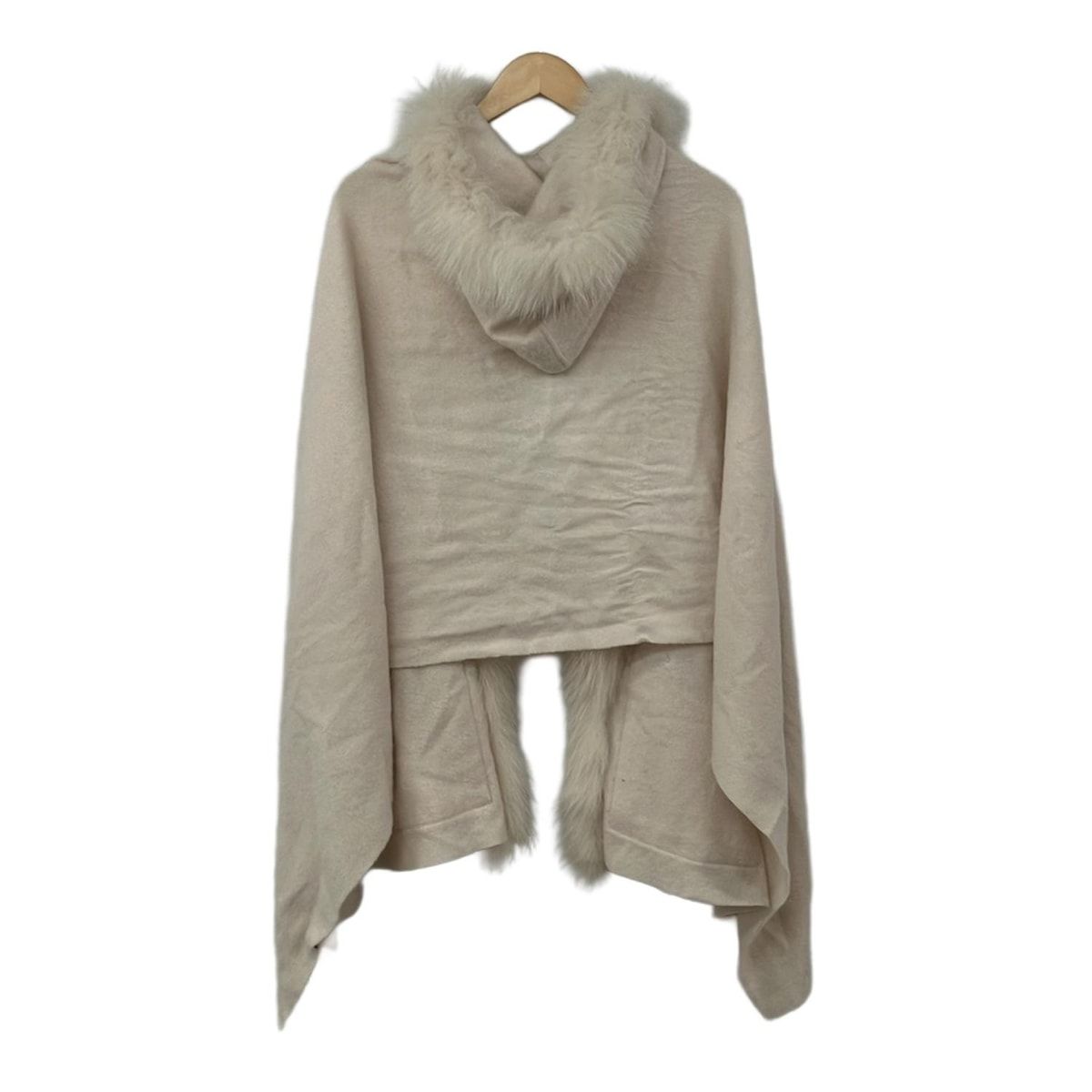 Diagram GRACE CONTINENTAL ダイアグラム ポンチョ サイズF レディース - ライトピンク×白 カシミヤ フォックス 冬