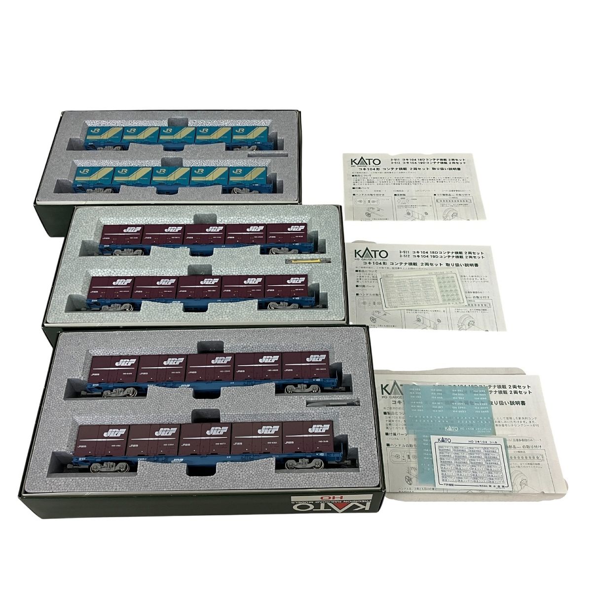 KATO 3-511 3-512 コキ104 コンテナ積載 計6両セット HOゲージ 鉄道