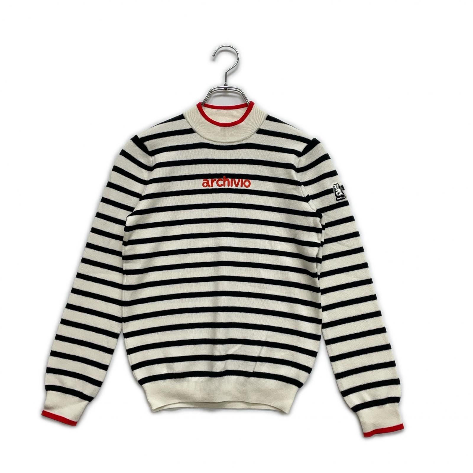 レディース アルチビオ archivio セーター 36 S 白 黒 ボーダー