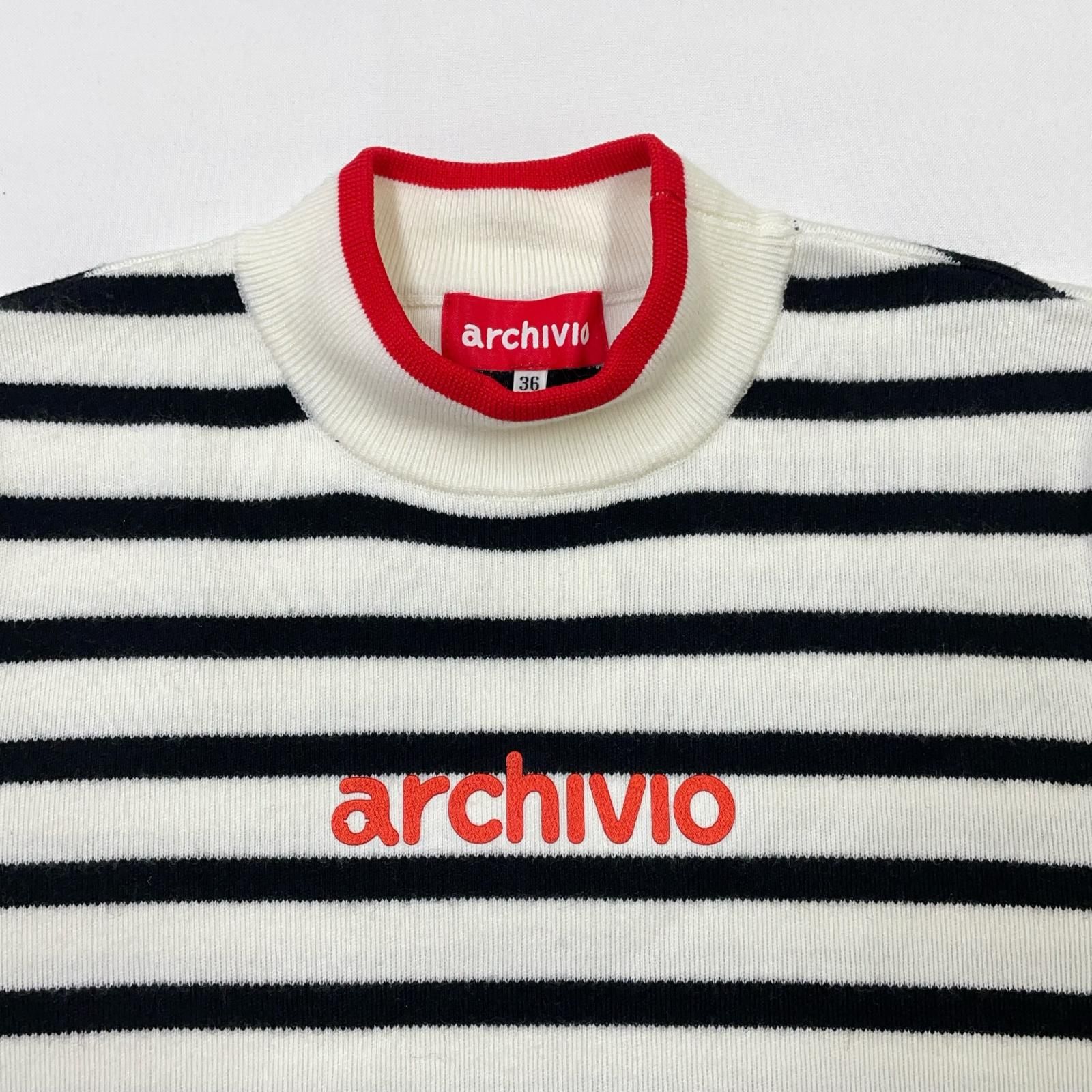 中古 レディース アルチビオ archivio セーター 36(S) 白×黒 ボーダー
