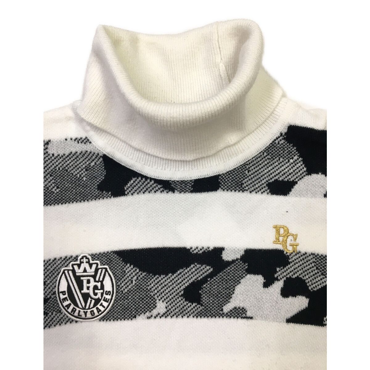 中古 レディース パーリーゲイツ PEARLY GATES セーター 1(M) 白×黒