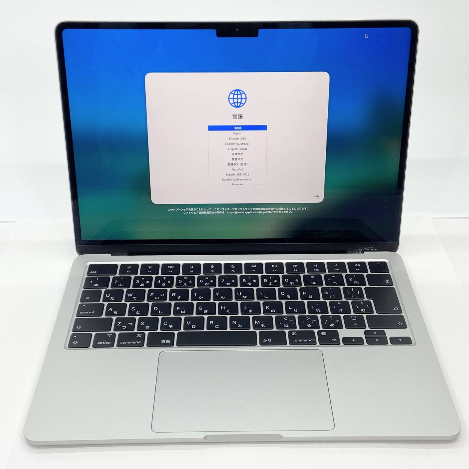 MacBook Air M2 2022 8コアCPU/8コアGPU 8GB 256GB MLXY3J/A シルバー