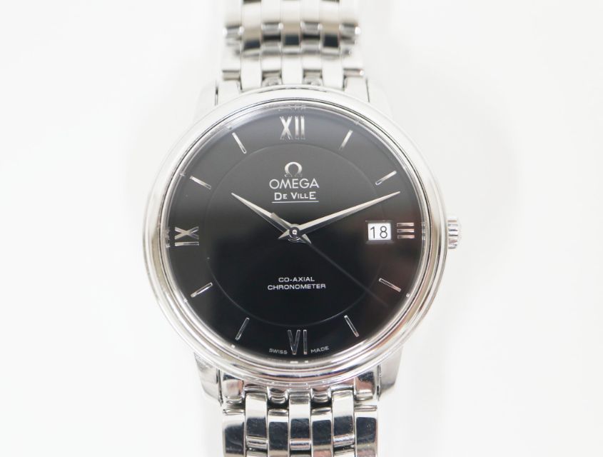 オメガ OMEGA デヴィル プレステージ コーアクシャル 424.10.37.20.01.001 ブラック ステンレス 自動巻き 時計