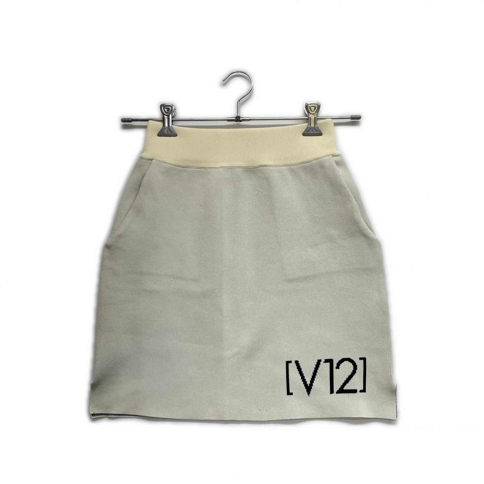 レディース ヴィ トゥエルヴ V 12 スカート 1 M 白 クリーム色 ニット ロゴ