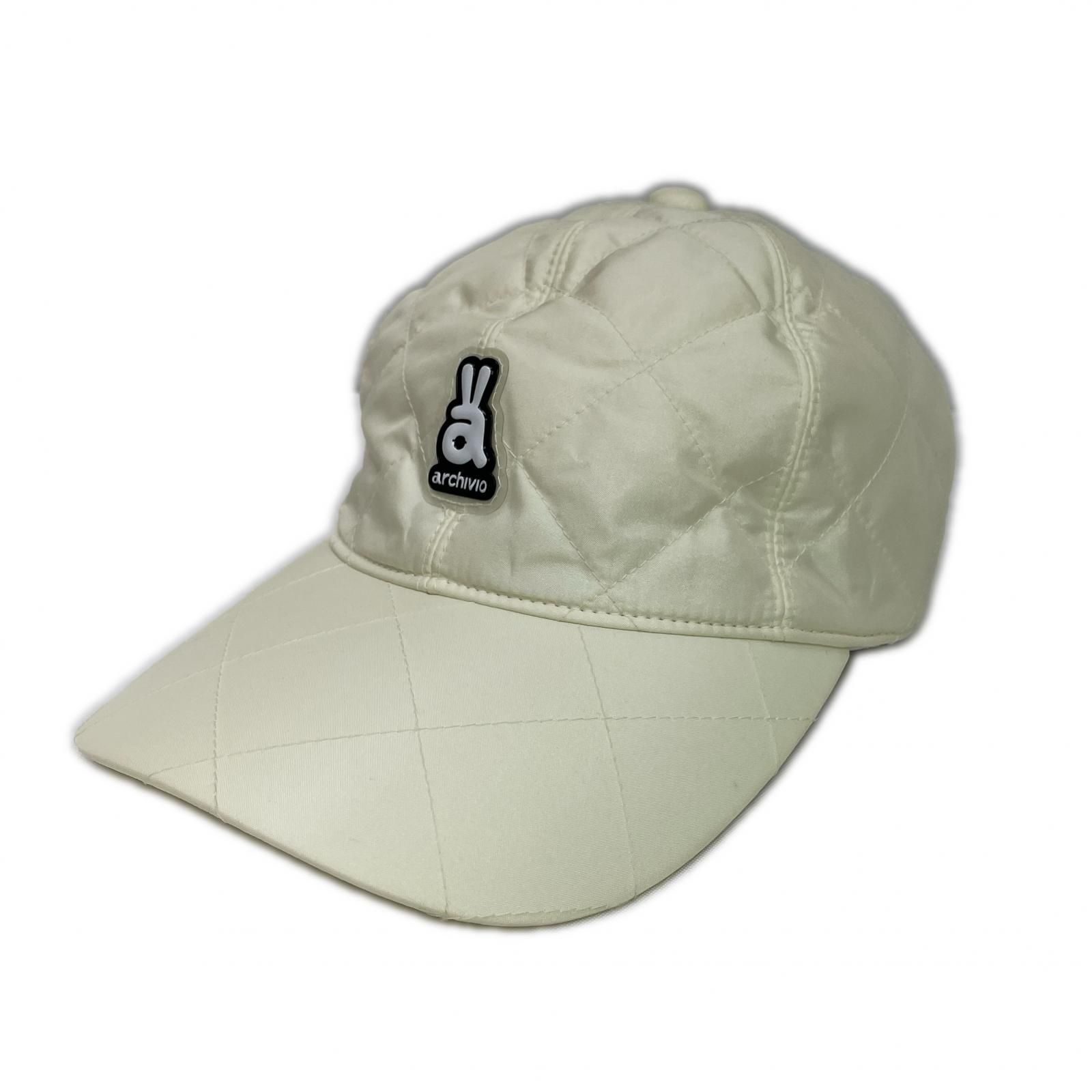 中古 アルチビオ archivio キャップ 白 ホワイト 中綿入り 耳当て付き