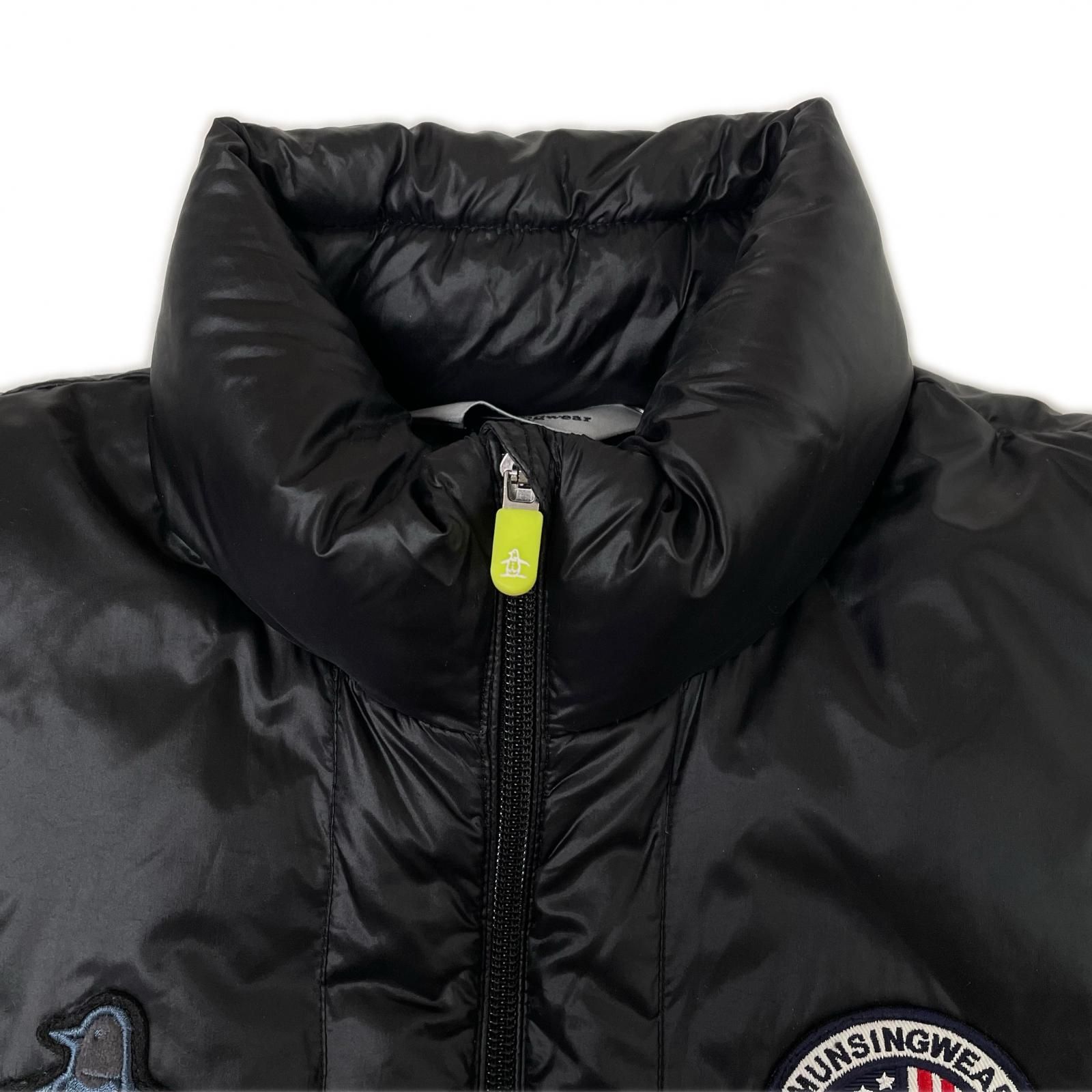 週末セール期間限定【美品】Munsingwearマンシングウエア黒ダウン ゴルフ 楽天市場】マンシングウェア ダウンワンピース 黒 ロゴワッペン