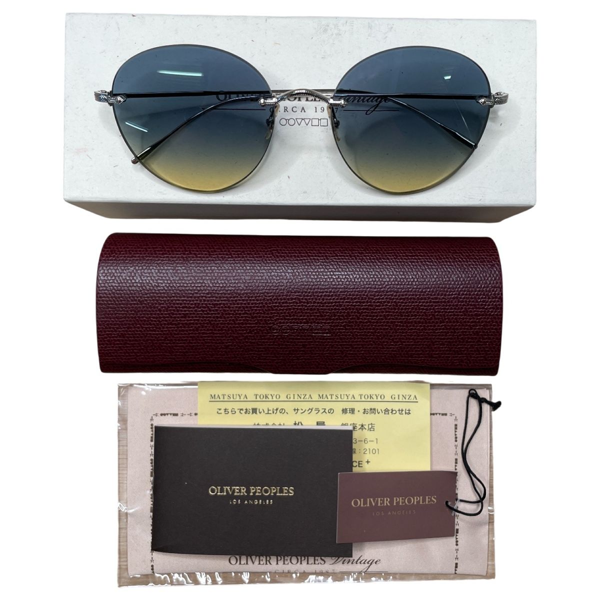 オリバーピープルズ サングラス OV 1264 S 503679 Coliena リムレス ラウンド メタル シルバー ブルーグラデ レディース