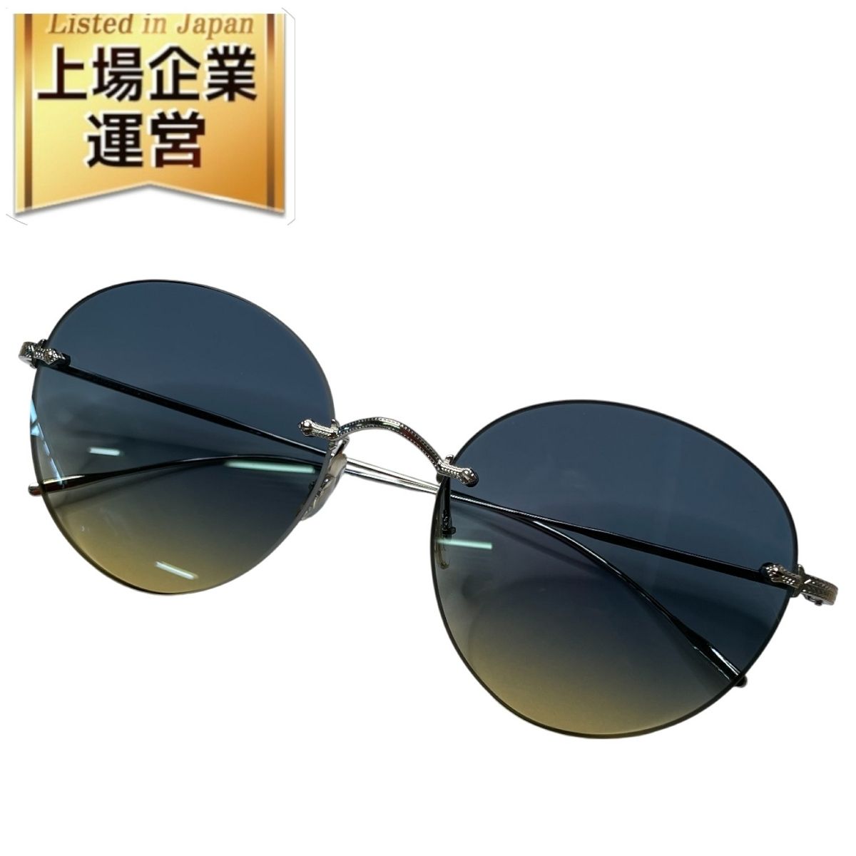 オリバーピープルズ サングラス OV 1264 S 503679 Coliena リムレス ラウンド メタル シルバー ブルーグラデ レディース