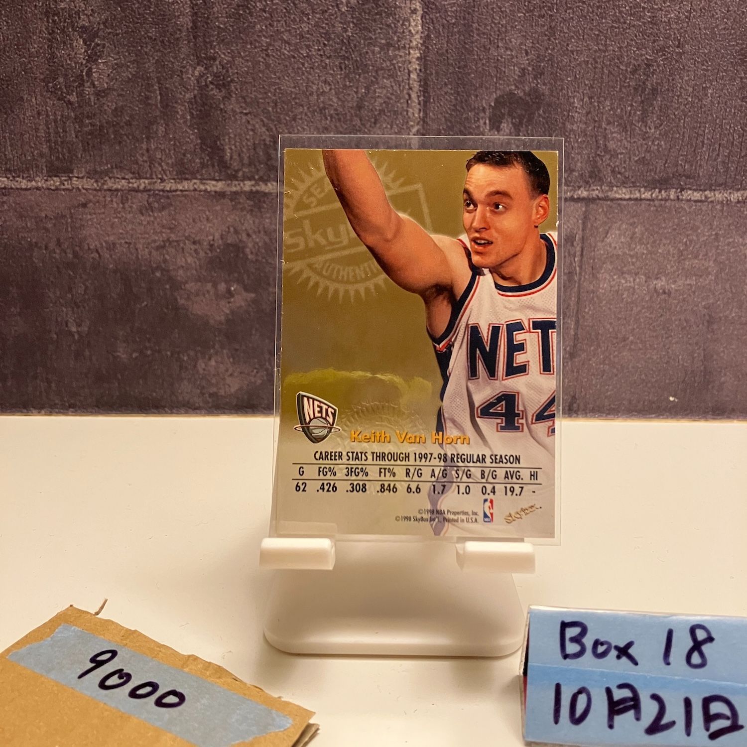 1997-98 SkyBox Autographics Keith Van Horn 直筆サインカード JERSEY NETS カード