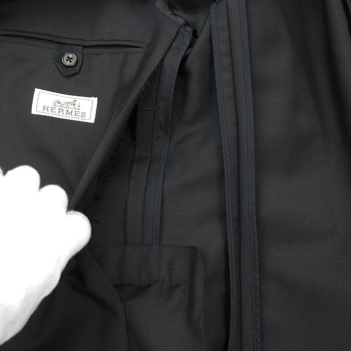 極美品★HERMES★ウール★フランネル★テーラード★ジャケット HERMES エルメス テーラードジャケット 2B ウール × モヘア