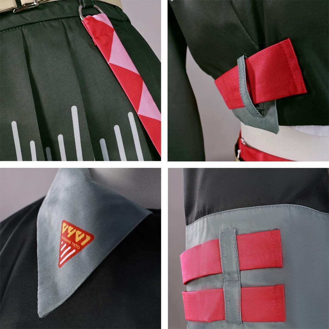 重音テト コスプレ衣装 グリーン バーチャルYouTuber VTuber cosplay 新衣装 変装 仮装 ウィッグ付き 学園