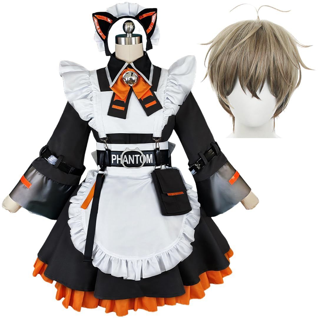 アルバーン ノックス コスプレ衣装 メイド服 バーチャルYouTuber VTuber cosplay 新衣装 変装 仮装 ウィッグ付き クリ