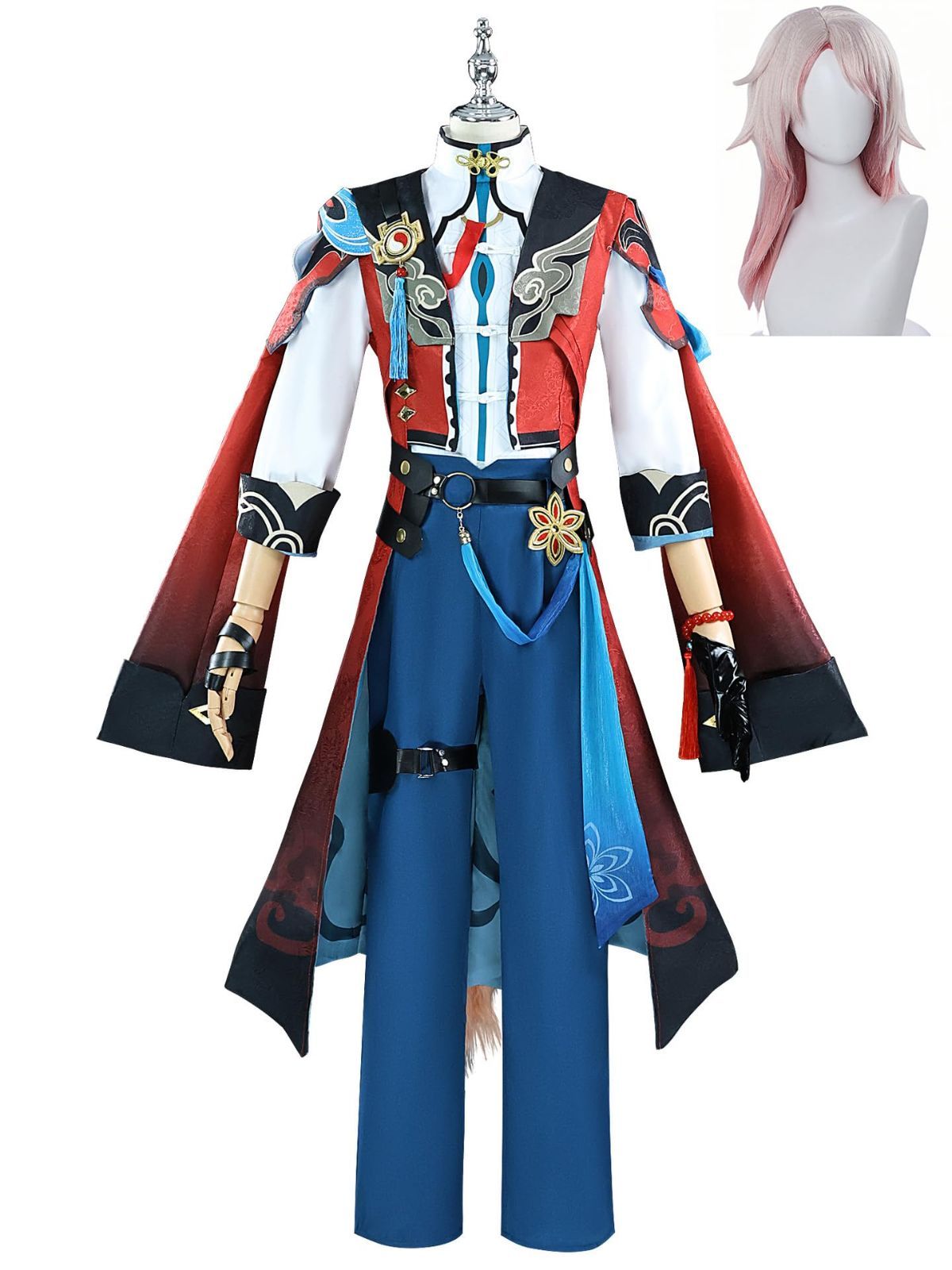 崩壊スターレイル 椒丘 コスプレ衣装 ウイッグ付き 耳＆しっぽ付き フルセット 仙舟 狐族 しょうきゅう イベント 大人用 仮装