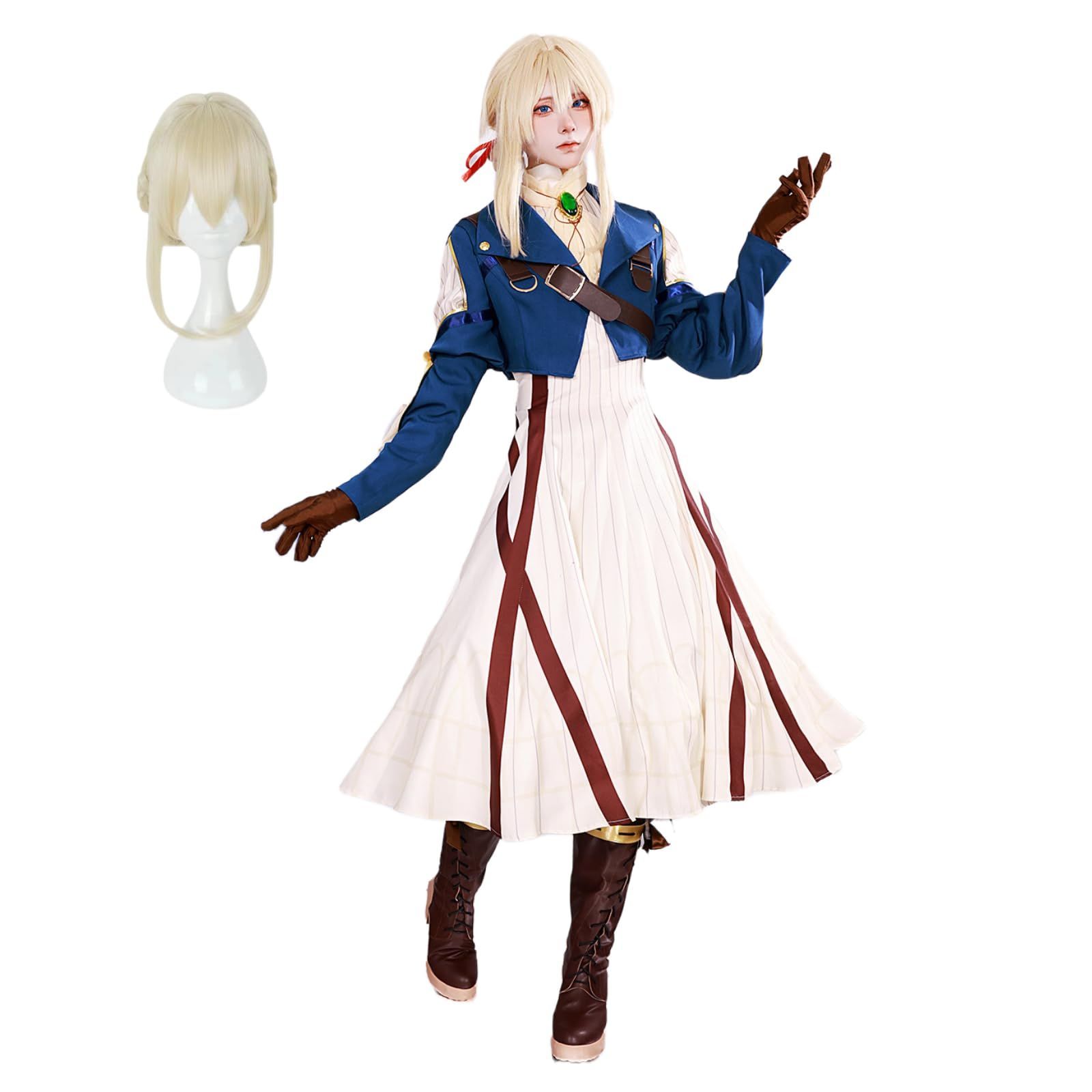 豪華版 ヴァイオレット エヴァーガーデン コスプレ衣装 ウィッグ付き cosplay イベンド コスチューム ステージ服 仮装 イベント ハ