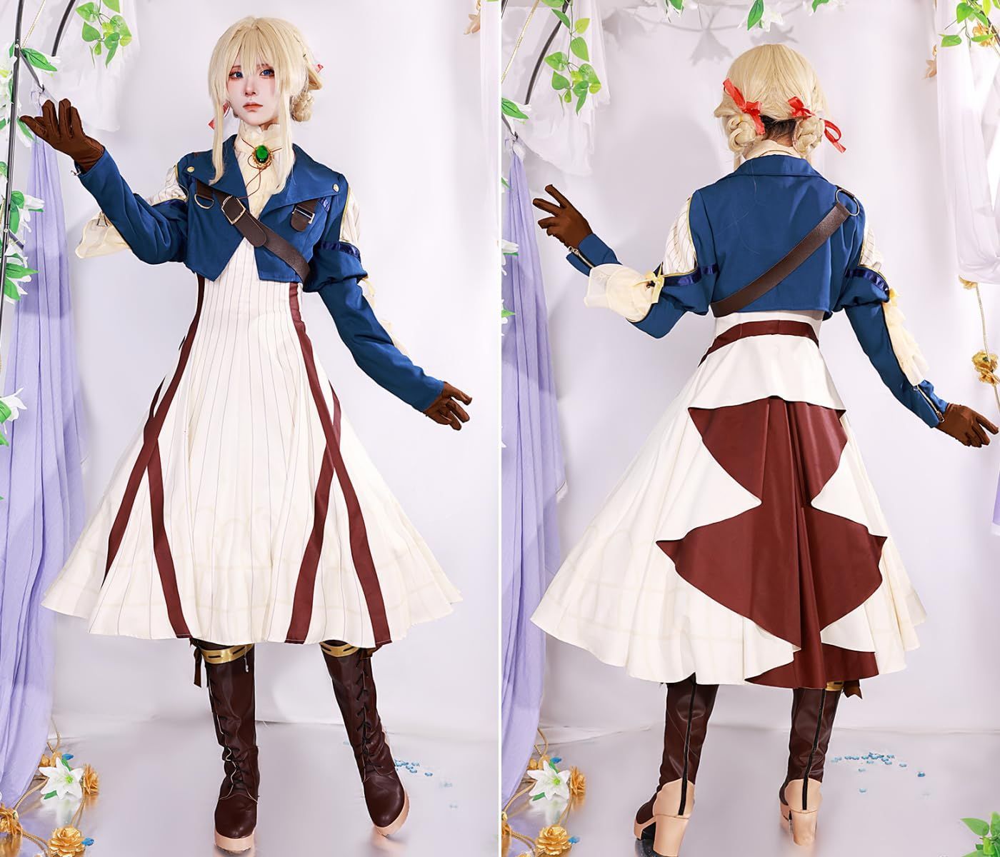 豪華版 ヴァイオレット エヴァーガーデン コスプレ衣装 ウィッグ付き cosplay イベンド コスチューム ステージ服 仮装 イベント ハ