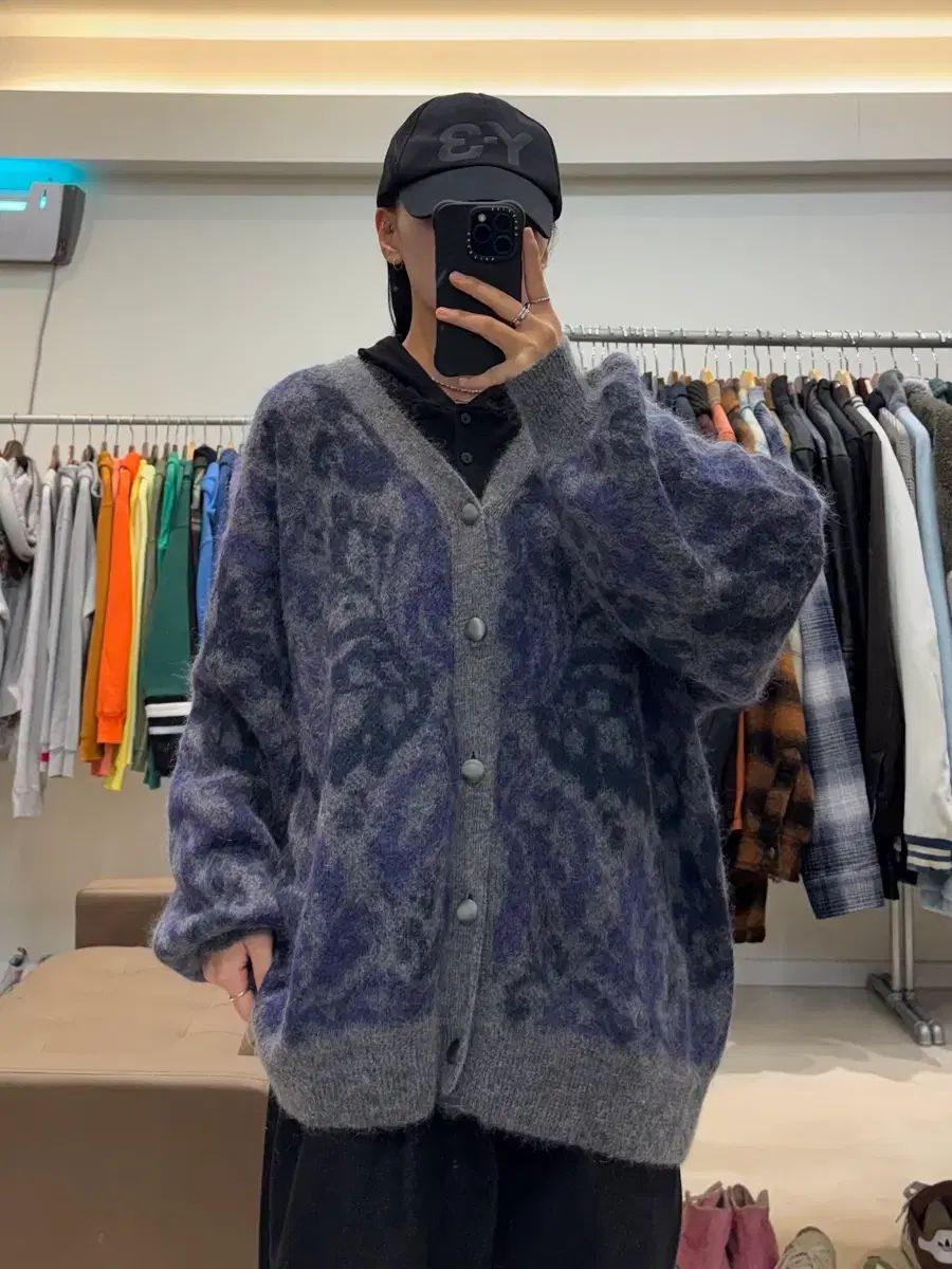 下ベイズリー モヘア カーディガン