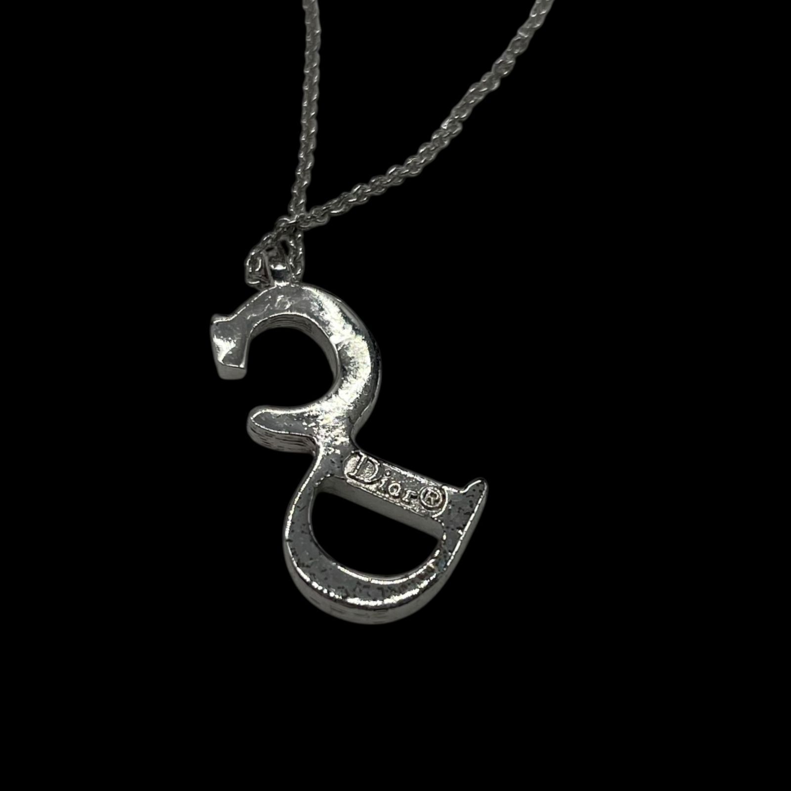 希少　クリスチャンディオール　ロゴネックレス　シルバー Christian Dior クリスチャン ディオール DIORロゴ ネックレス