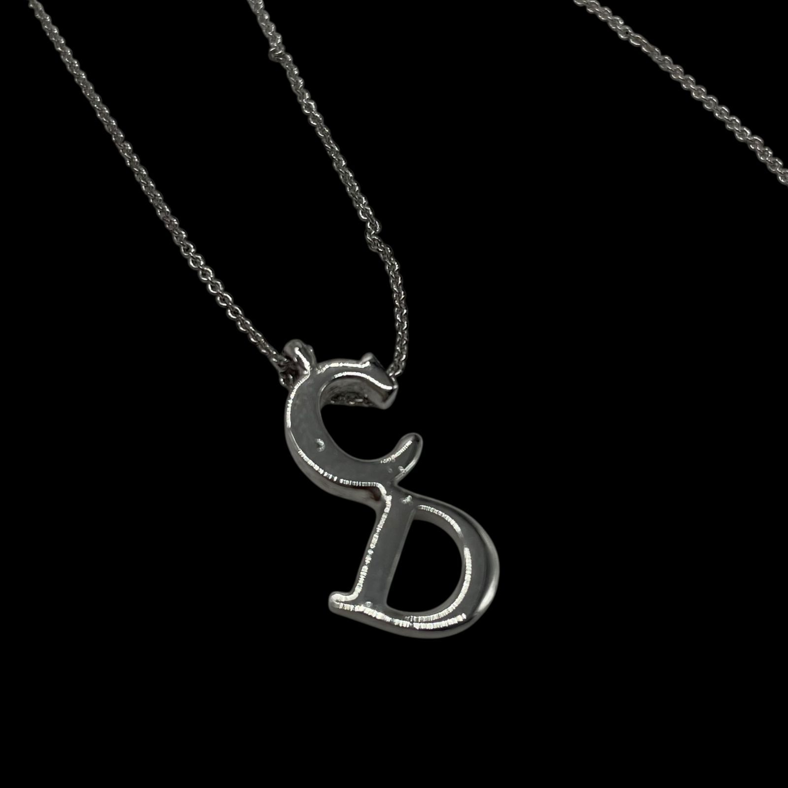 希少　クリスチャンディオール　ロゴネックレス　シルバー Christian Dior クリスチャン ディオール DIORロゴ ネックレス