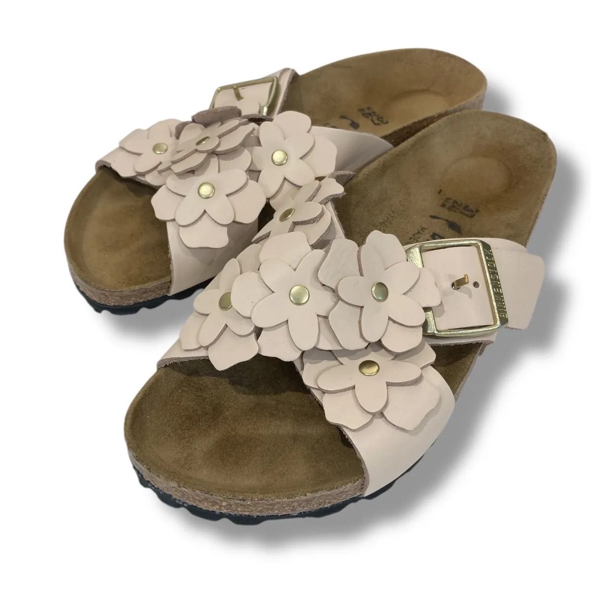 ビリケンシュトック UNITED ARROWS 別注シエナフラワー 花 ベルトレザー ピンク 37 24 cm レディース 夏 ゴーゴー 草2794