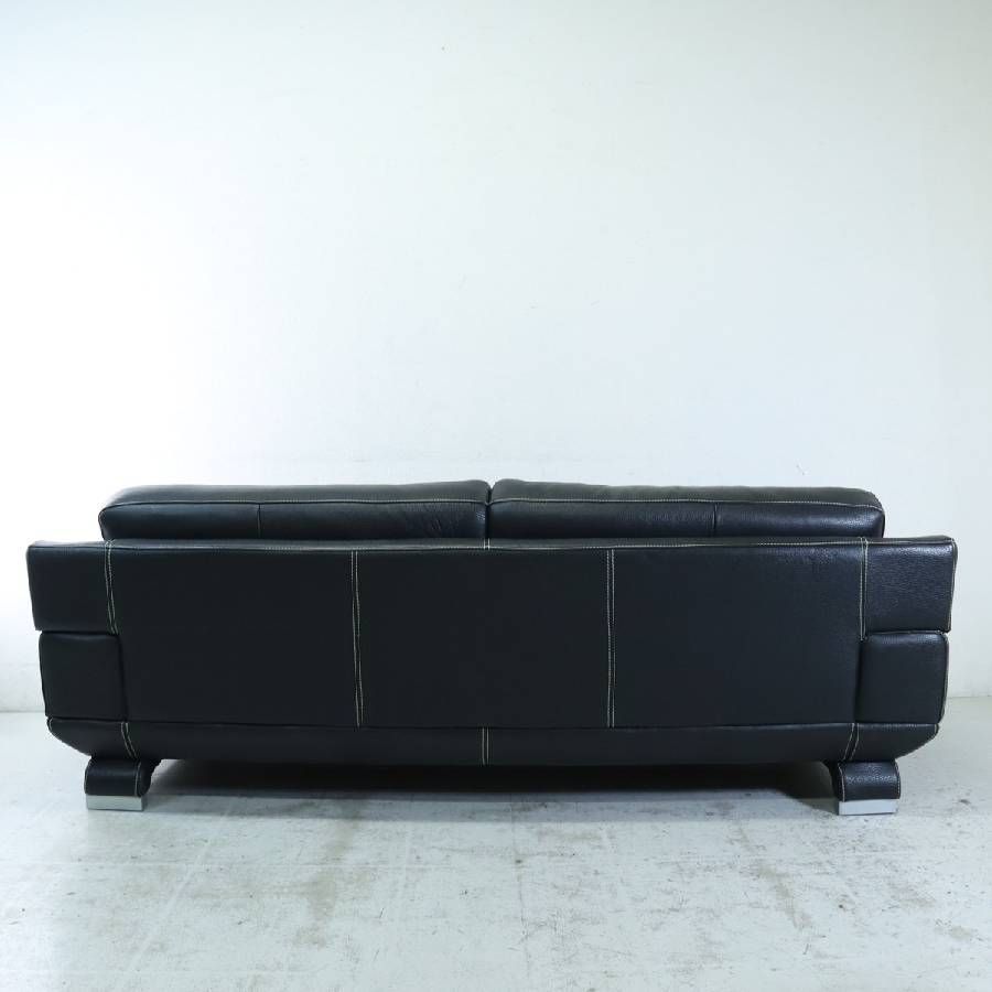  最 IDC大塚家具 トリプルソファ 3人掛け L S 01 エルエス01 本革 ブラック色 327h16 収納付きソファベッド 2人掛け 3人掛けソファ ソファ ソファベッド