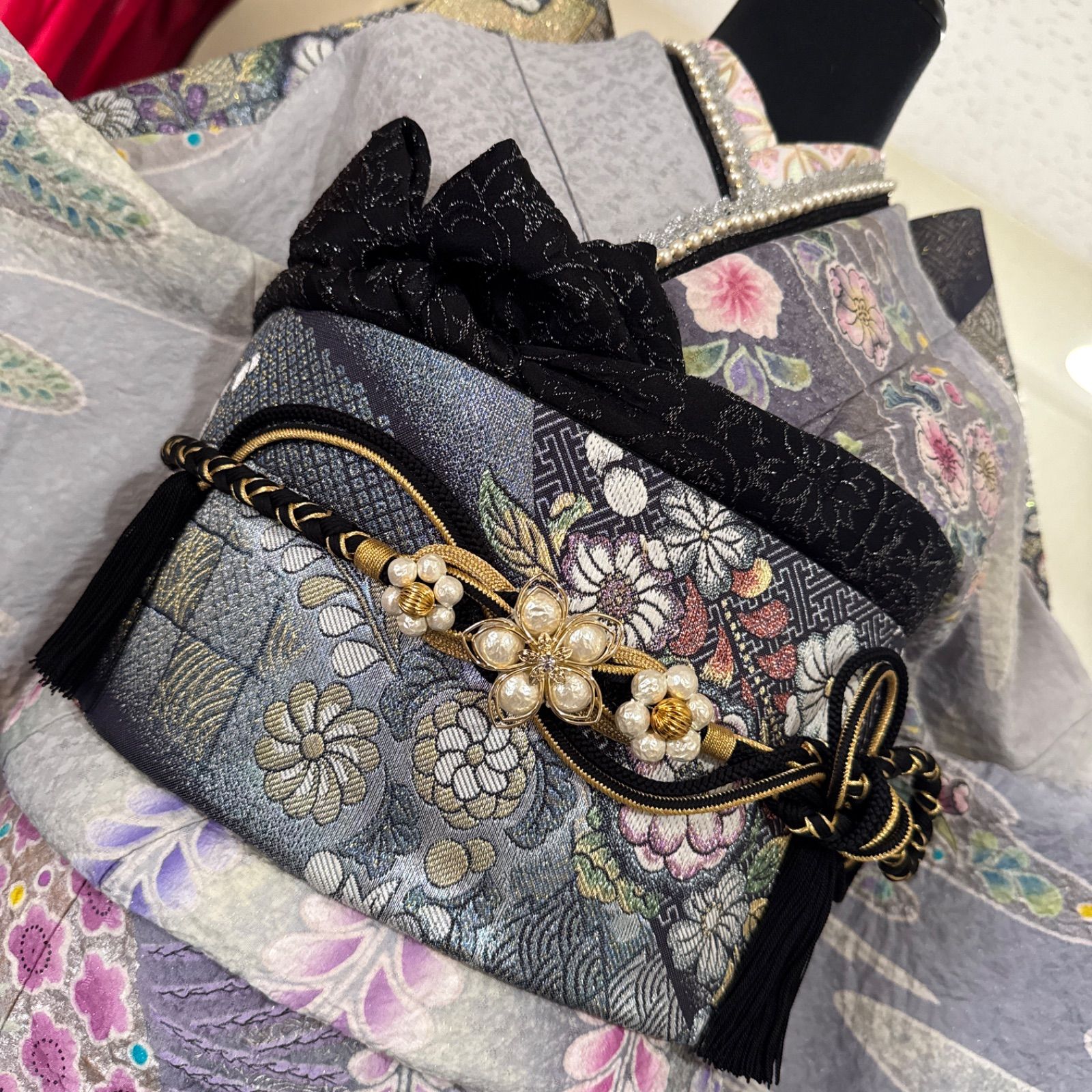 高級振袖セット(3点)・長襦袢(共誂/正絹)・半衿・極上・辻が花・絞り