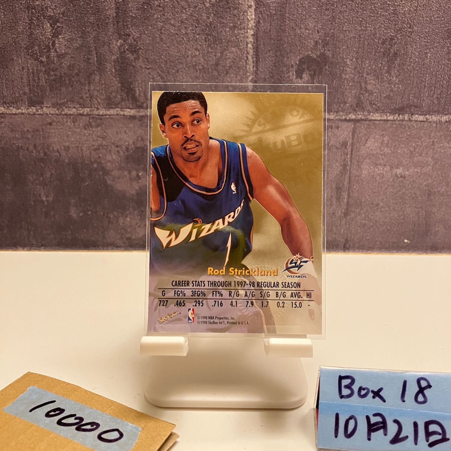 1998 SkyBox Autographics Rod Strickland 直筆サインカード WASHINGTON WIZARDS カード