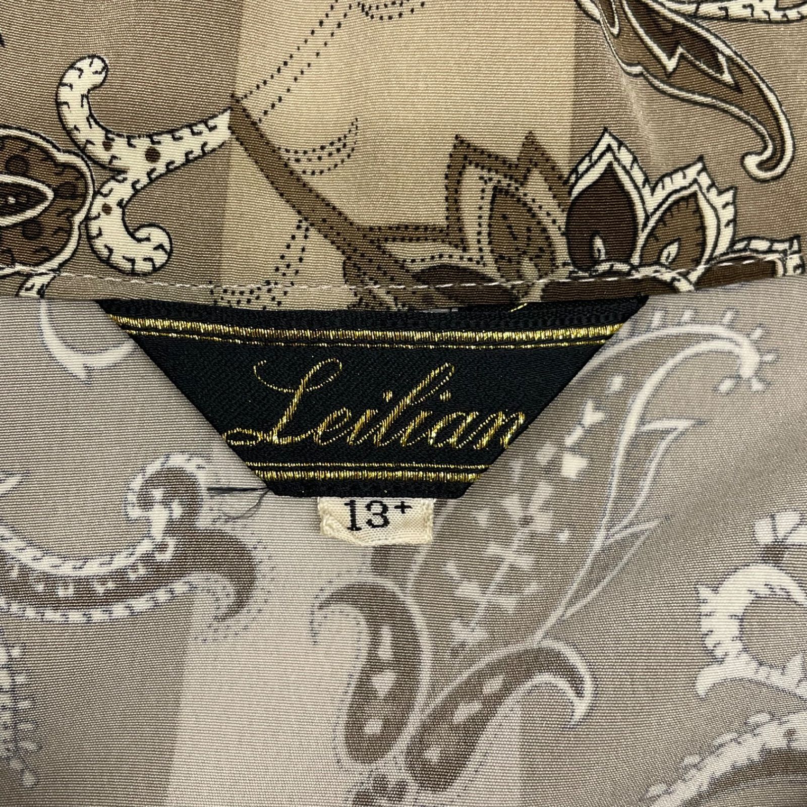 snc レリアン Leilian シャツ ブラウス 13 黒 白 半袖 ノーカラー 