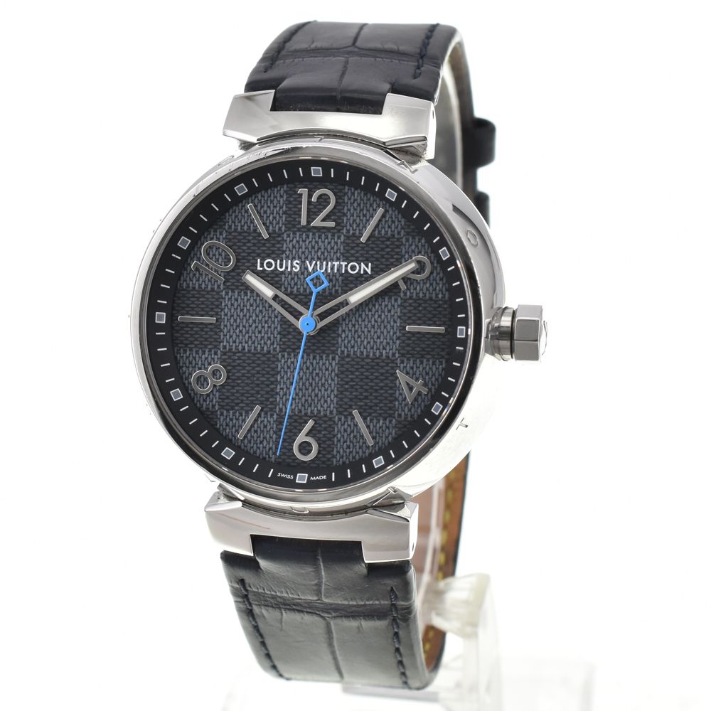 ルイ ヴィトン LOUIS VUITTON QA 073 タンブール ダミエグラフィット クォーツ メンズ 箱 保証書付き D 144745