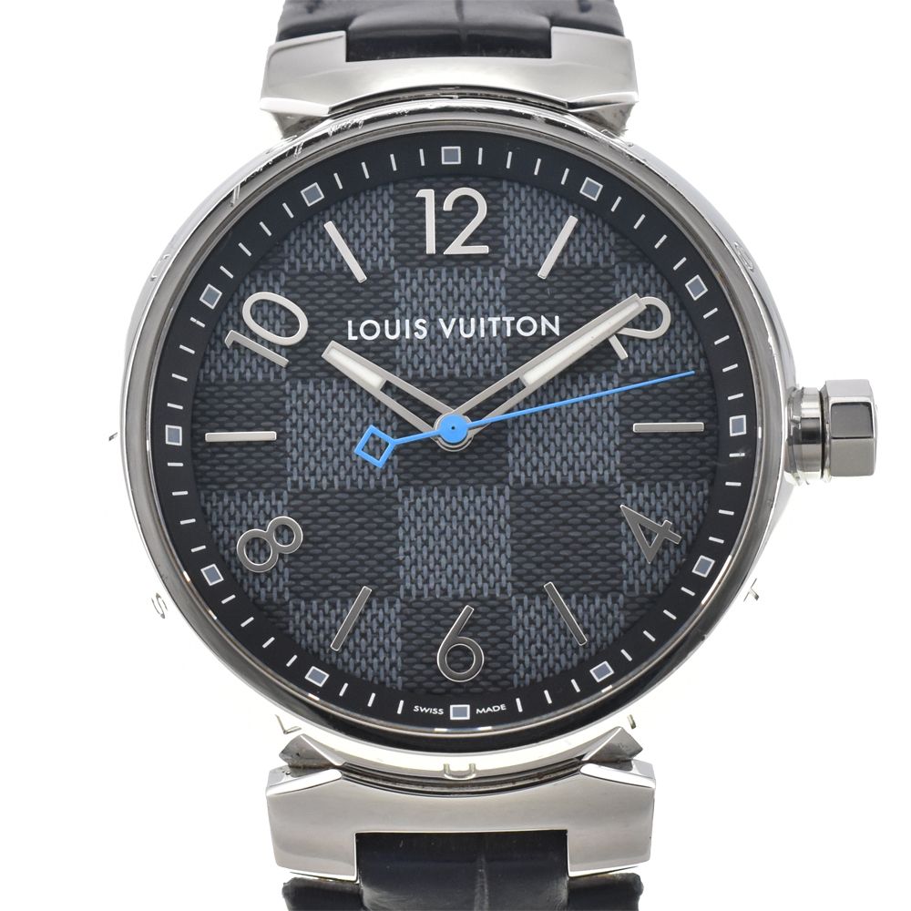 ルイ ヴィトン LOUIS VUITTON QA 073 タンブール ダミエグラフィット クォーツ メンズ 箱 保証書付き D 144745