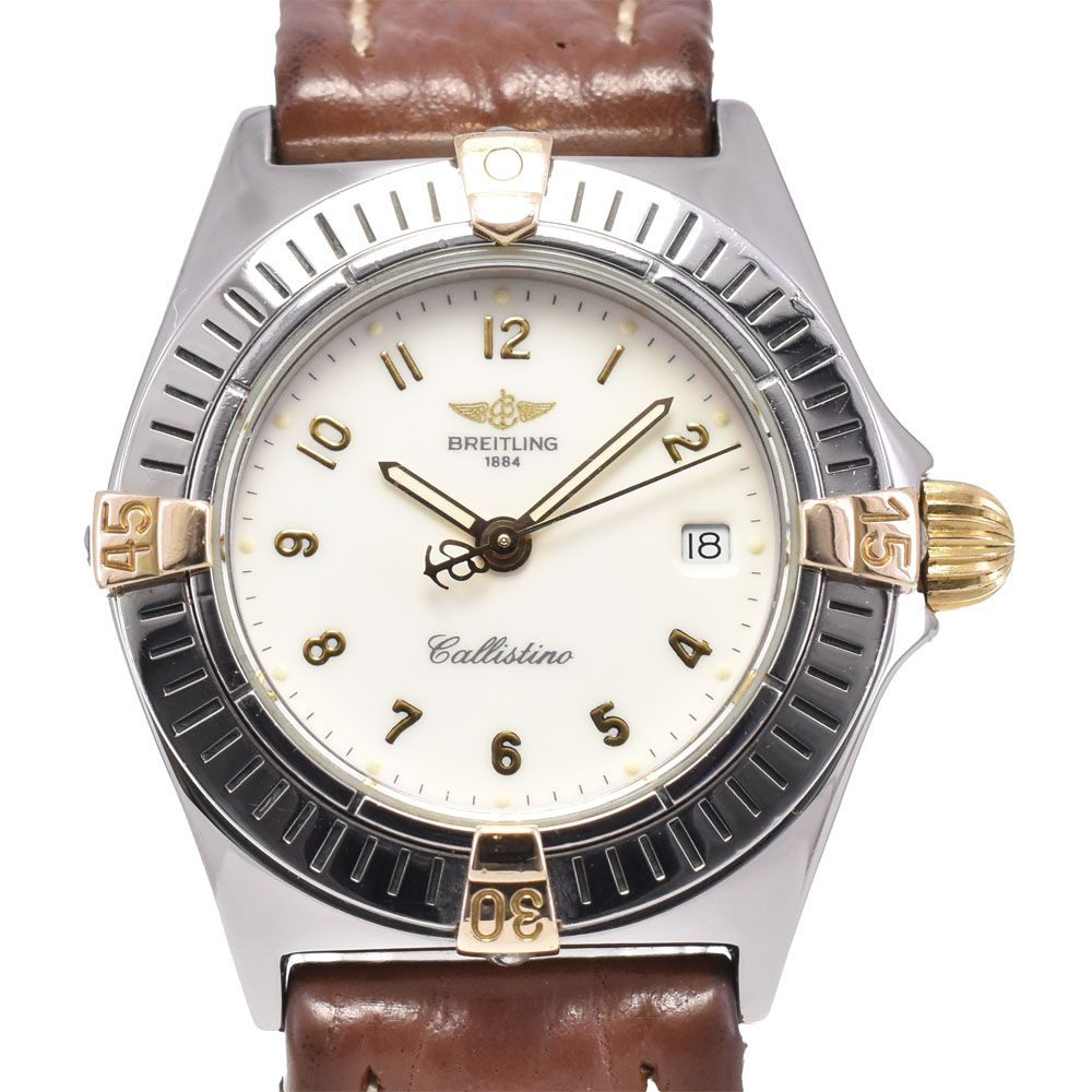 ブライトリング B 52043 カリスティーノ ライダータブ K 18 YG クォーツ レディース 保証書付き D 144701