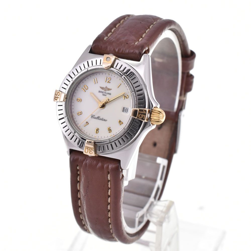 ブライトリング B 52043 カリスティーノ ライダータブ K 18 YG クォーツ レディース 保証書付き D 144701